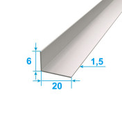 Corner Aluminum 1 run m 20х6 Anodizing PAS-5310.