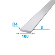 Busbars electrotechnical Aluminum 1 run m 100х8 Without coating Silver Сплав 1050А PAS-4144.