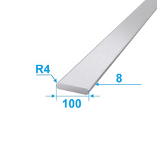 Busbars electrotechnical Aluminum 1 run m 100х8 Without coating Silver Сплав 1050А PAS-4144