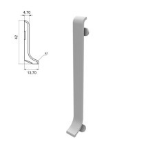 Connector 40 mm Silver for plinth