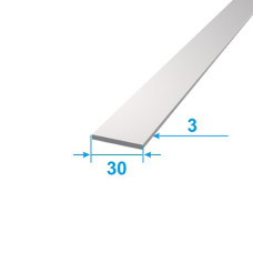 Полоса Алюминиевая 1 пог м 30х3 Полоса Анодирование Серебро ПАС-1481