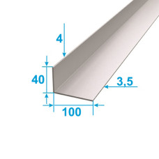 Corner Aluminum 1 run m 100х40 Scalene Anodizing Silver 3179