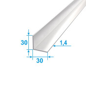 Corner Aluminum 1 run m 30х30 Equilateral Anodizing Silver PAS-3093.