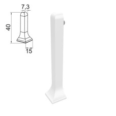 External corner 40 mm RAL-9016  white matte for plinth