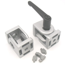 Connector 40x40 mm, groove 10 mm hinged alloyed zinc