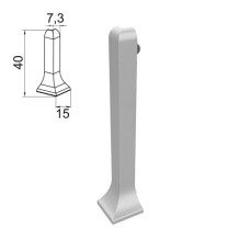External corner 40 mm Anodizing Silver for plinth