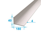 Corner Aluminum 1 run m 180х40 Scalene Anodizing Silver 3379.