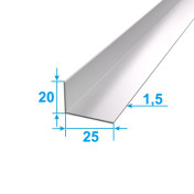 Corner Aluminum 1 run m 25х20 Anodizing Silver PAS-1660.