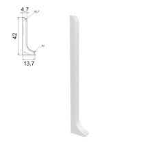 Plug 40 mm RAL-9016  white matte left for plinth