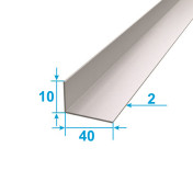 Corner Aluminum 1 run m 40х10 Corner Anodizing PAS-4853.