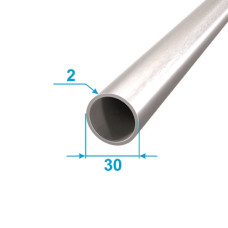 Pipe Aluminum 1 run m 30/26 Round Without coating Silver PAS-0423
