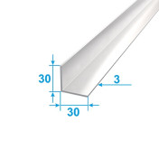 Corner Aluminum 1 run m 30х30 Equilateral Anodizing Silver PAS-0051.