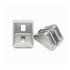 Corner 45 mm, groove 10 mm rounded t-hole aluminum