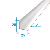 Corner Aluminum 1 run m 25х25 Equilateral Without coating Silver PAS-1363.