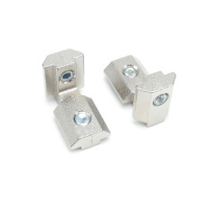 Connector 10 mm groove internal corner alloyed zinc