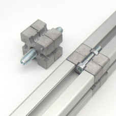 T-shaped connector 40x40 mm, groove 10 mm aluminum