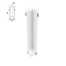 Internal angle 60 mm RAL-9016 white gloss for plinth
