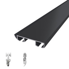 Cornice Aluminum 67х12 3000 мм ПФ глянець RAL-9005 black matte комплект Преміум PAS-5436