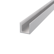 Glass partition systems Aluminum 1 run m 20х20 U-shaped Anodizing Silver 3088