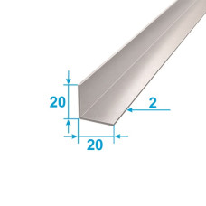 Corner Aluminum 1 run m 20х20 Equilateral 1000 мм Without coating Silver ОН-83